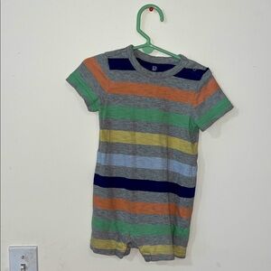 Baby Gap Multicolor Striped short sleeve one piece romper.